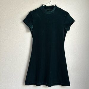 Vintage green velvet a-line dress